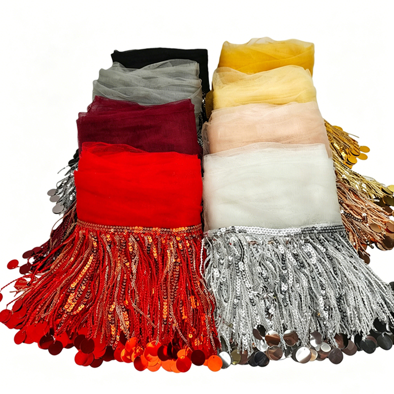 10 Yards Sequins Tassel Lace T - Lace Ribbon Trim ulasan dan harga