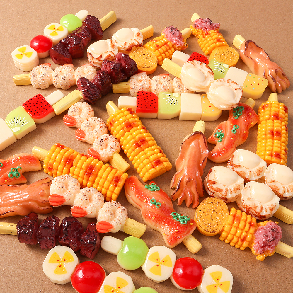 4pcs Simulation Foood Barbecue - Embellishments For Scrapbooking ulasan dan harga