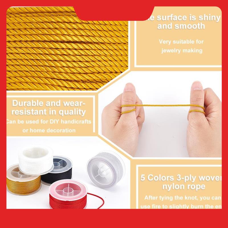 Twisted Nylon Cord 3-Ply Satin - Cord Trim Twisted ulasan dan harga