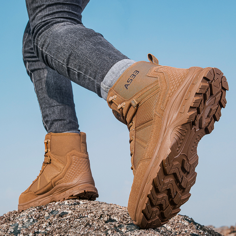 Men's Military Tactical Boots  - Guipure Lace Panel ulasan dan harga