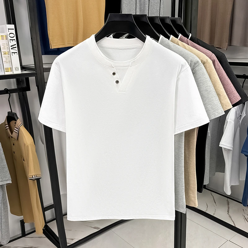 Men's Minimalist Henley Neck T - Embellish Knit ulasan dan harga