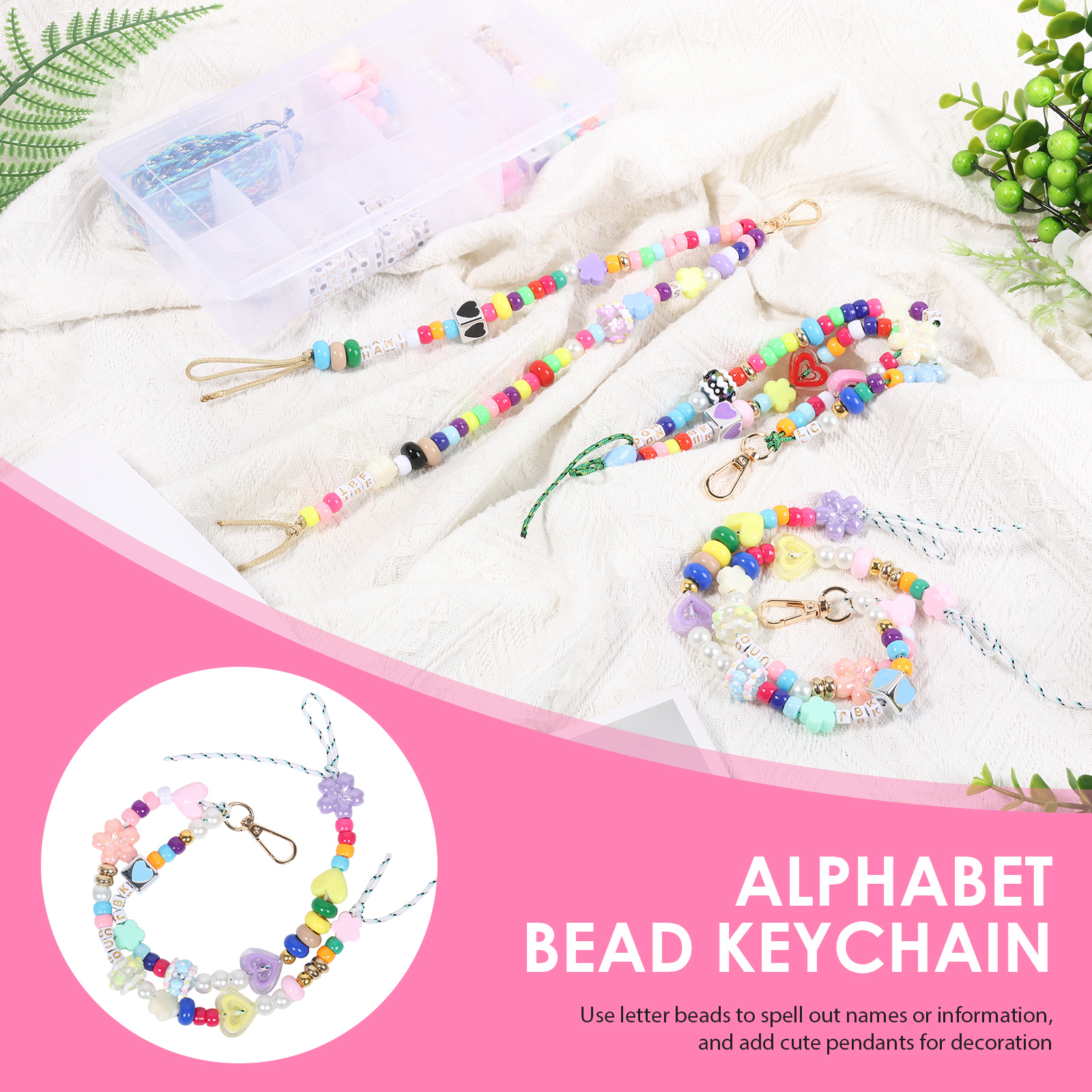 421PCS Beaded Keychain Making  - Embellishment Crafts ulasan dan harga