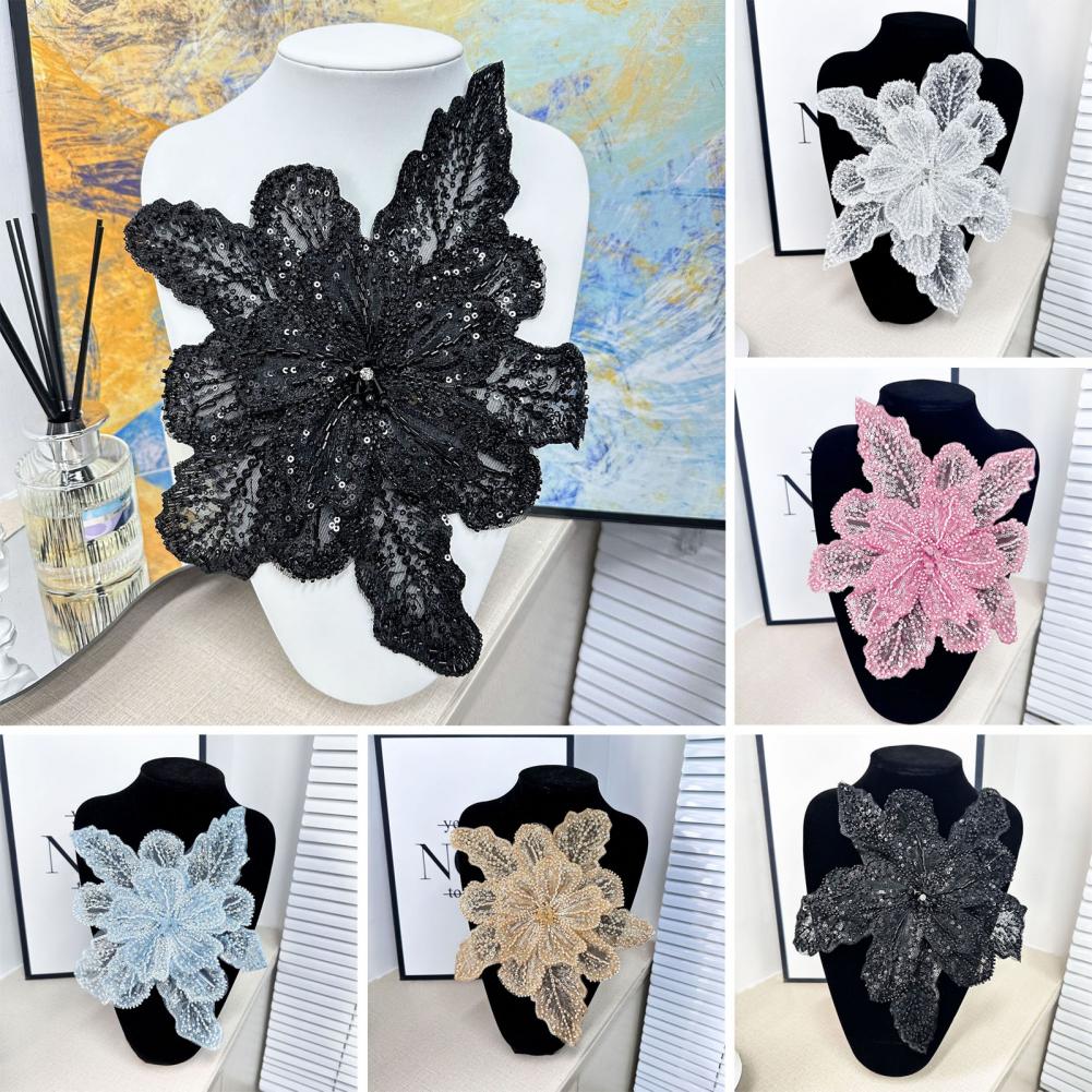 3D Flower Corsage Applique Bea - Applique Patch Flower ulasan dan harga