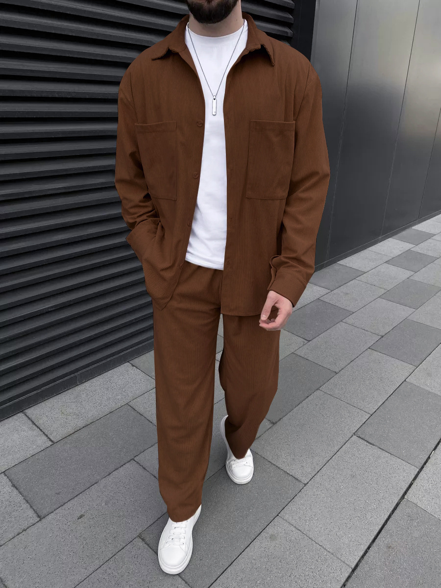 Men's corduroy two-piece outfi - Embellish Knit ulasan dan harga