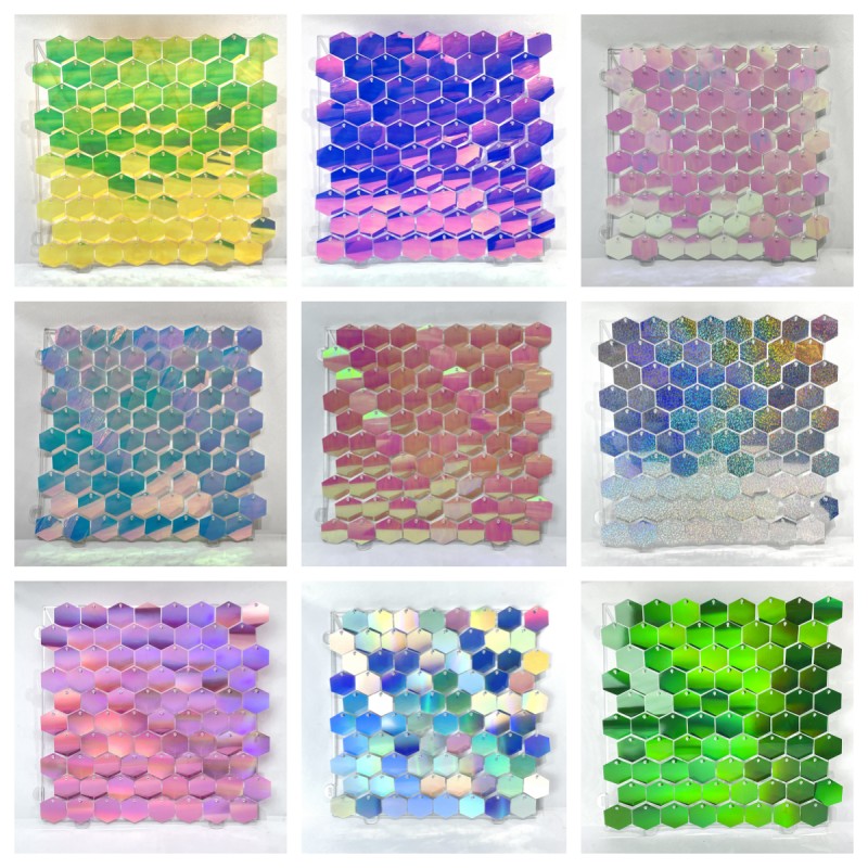 1pc Hexagon Sequin Backdrop Pa - Sequin Fabric Panel ulasan dan harga