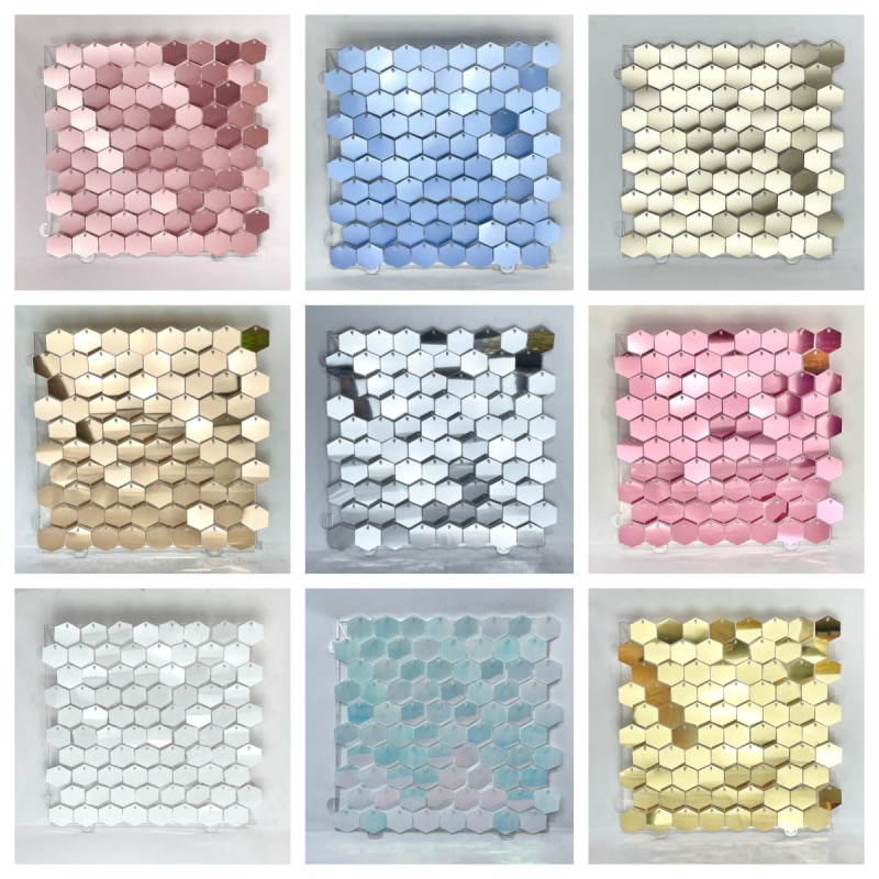 1pc Hexagon Sequin Backdrop Pa - Sequin Fabric Panel ulasan dan harga