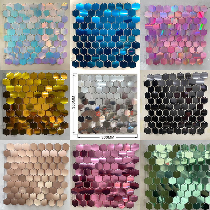 1pc Hexagon Sequin Backdrop Pa - Sequin Fabric Panel ulasan dan harga