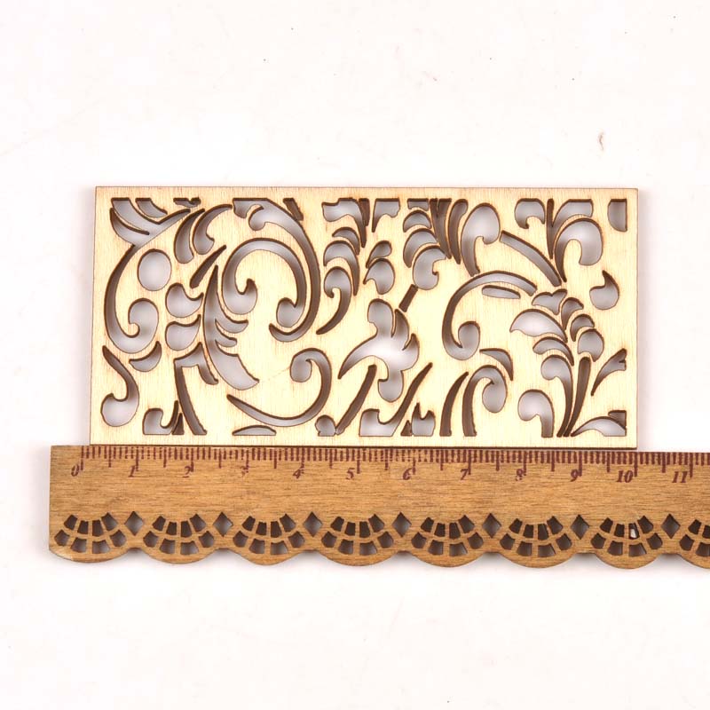 5Pcs Hollow Lace Wood Crafts F - Embellishments For Scrapbooking ulasan dan harga