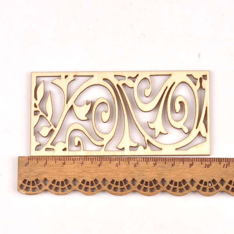 5Pcs Hollow Lace Wood Crafts F - Embellishments For Scrapbooking ulasan dan harga