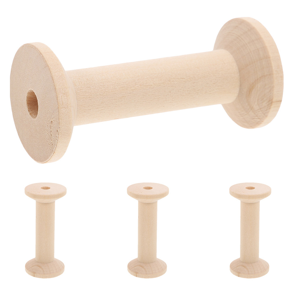 4Pcs Wooden Spool Set Large Ca - Embroidery Craft ulasan dan harga