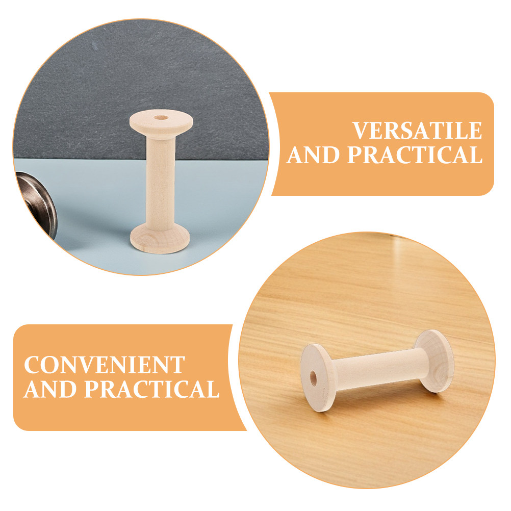 4Pcs Wooden Spool Set Large Ca - Embroidery Craft ulasan dan harga