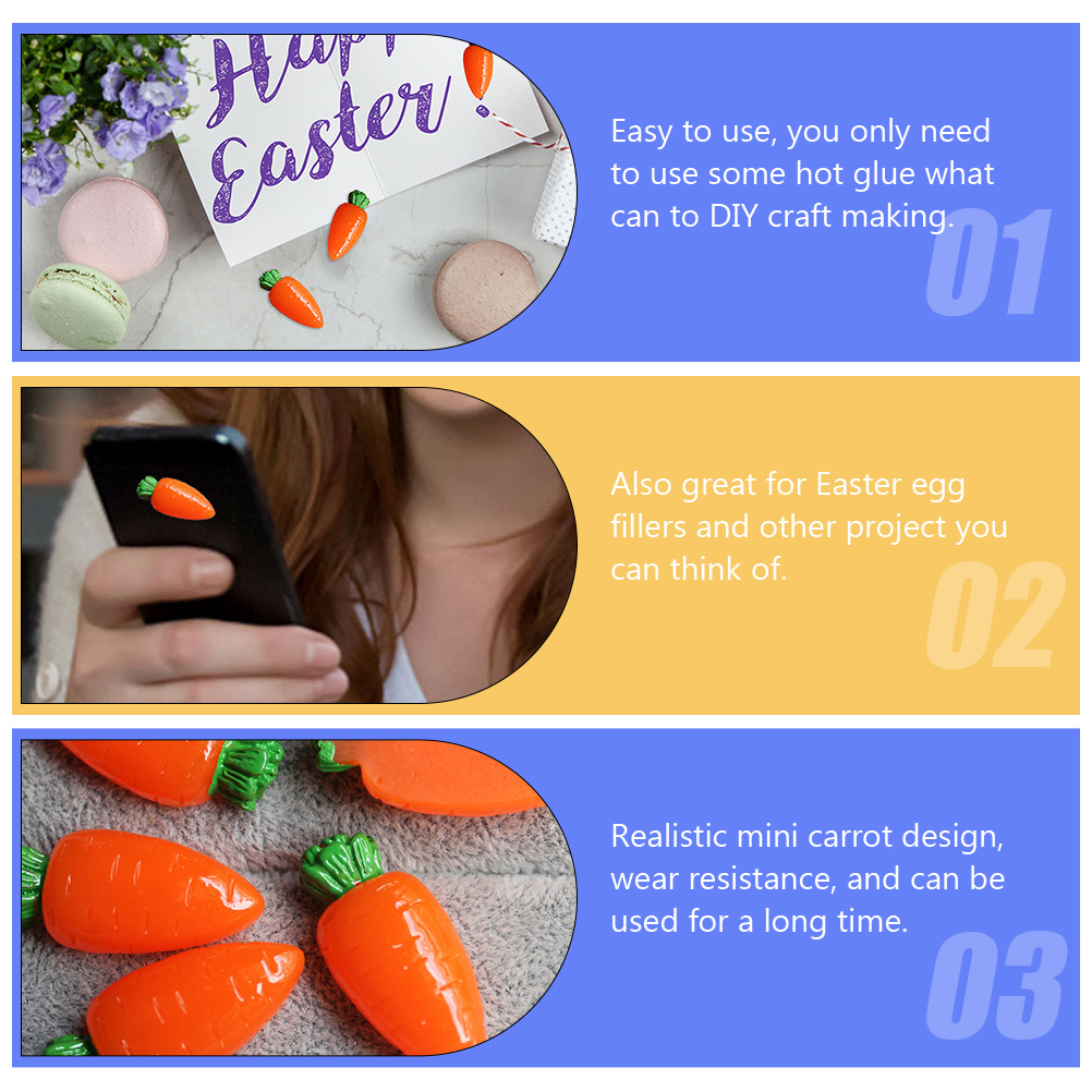  20 Pcs Simulated Carrot Acces - Embellishments For Scrapbooking ulasan dan harga