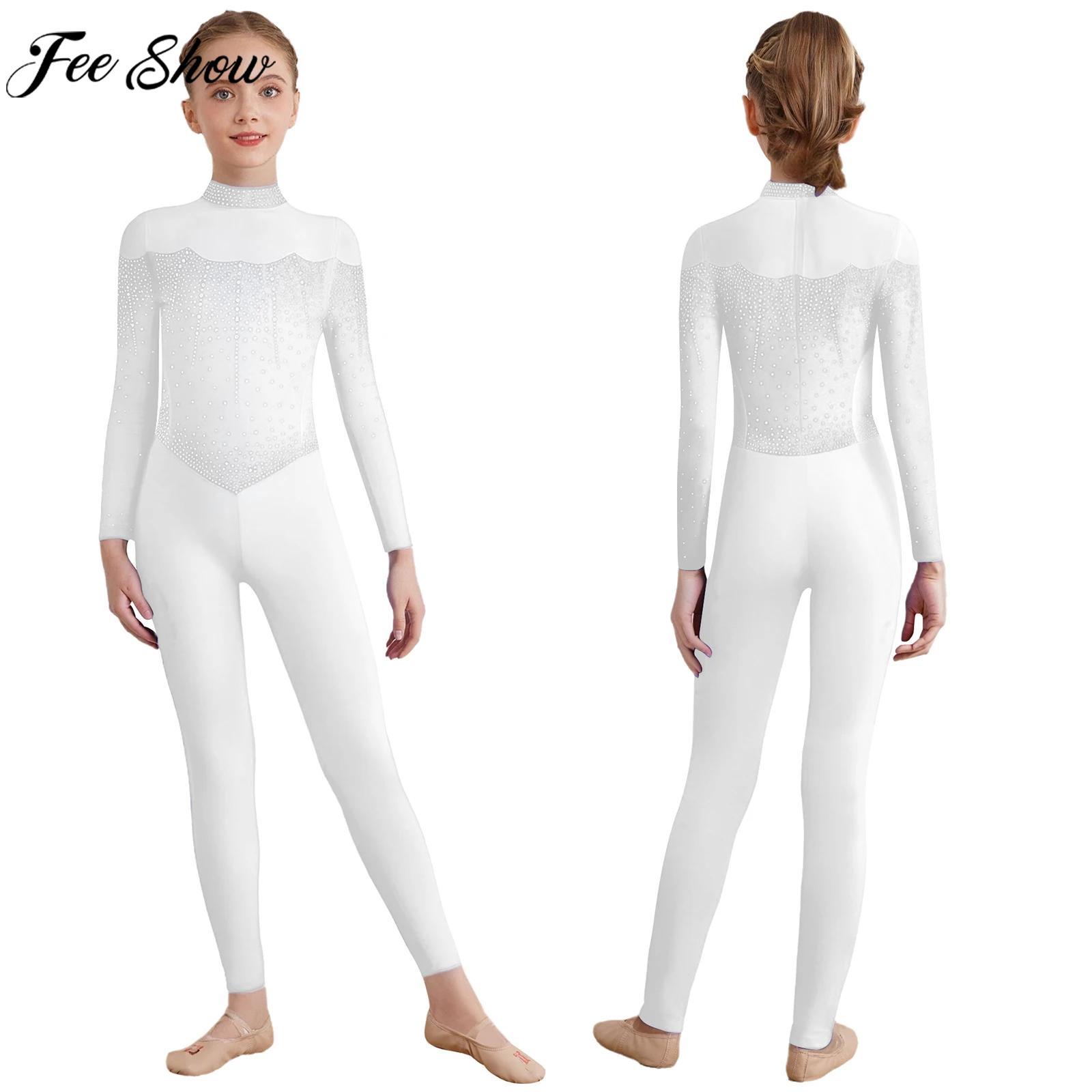 6-16Y Girls Figure Skating Dan - Rhinestone Banding Trim ulasan dan harga