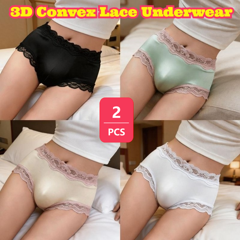 2PCS Men Brief 3D Pouch High E - Elastic Lace Trim ulasan dan harga