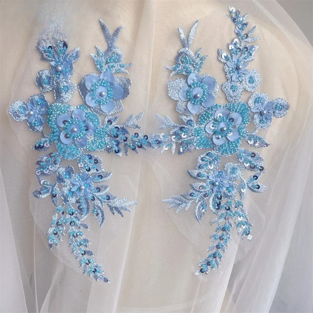 2PCS/1Pair New 12 Colors Sequi - Applique Patch Flower ulasan dan harga