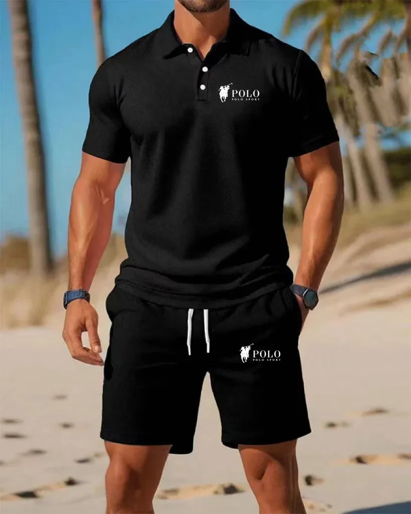 Men's Polo Shirt Set Summer Qu - Embellish Knit ulasan dan harga