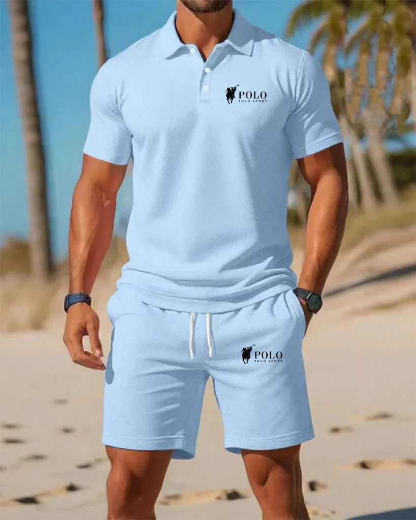 Men's Polo Shirt Set Summer Qu - Embellish Knit ulasan dan harga