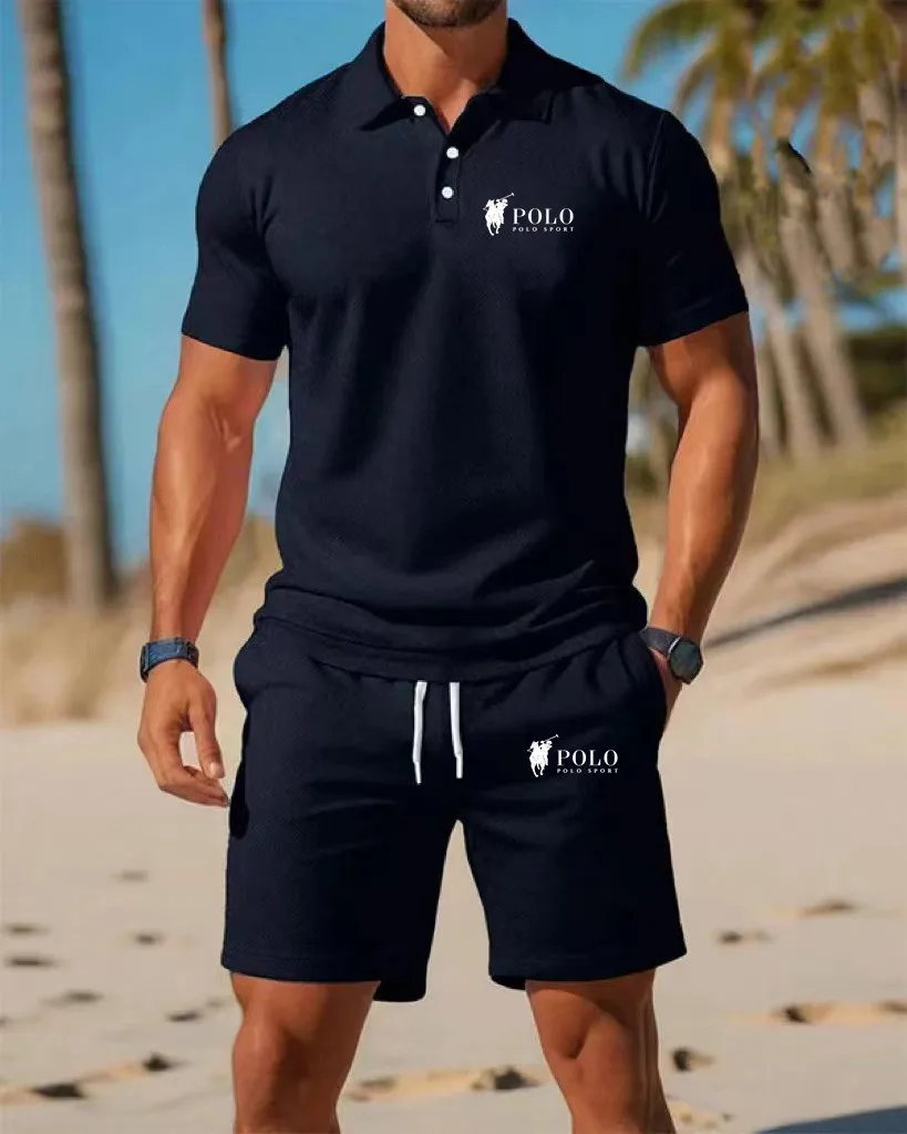 Men's Polo Shirt Set Summer Qu - Embellish Knit ulasan dan harga
