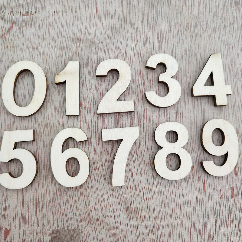Self-sticking Wooden 0-9 Numbe - Embellishments For Scrapbooking ulasan dan harga