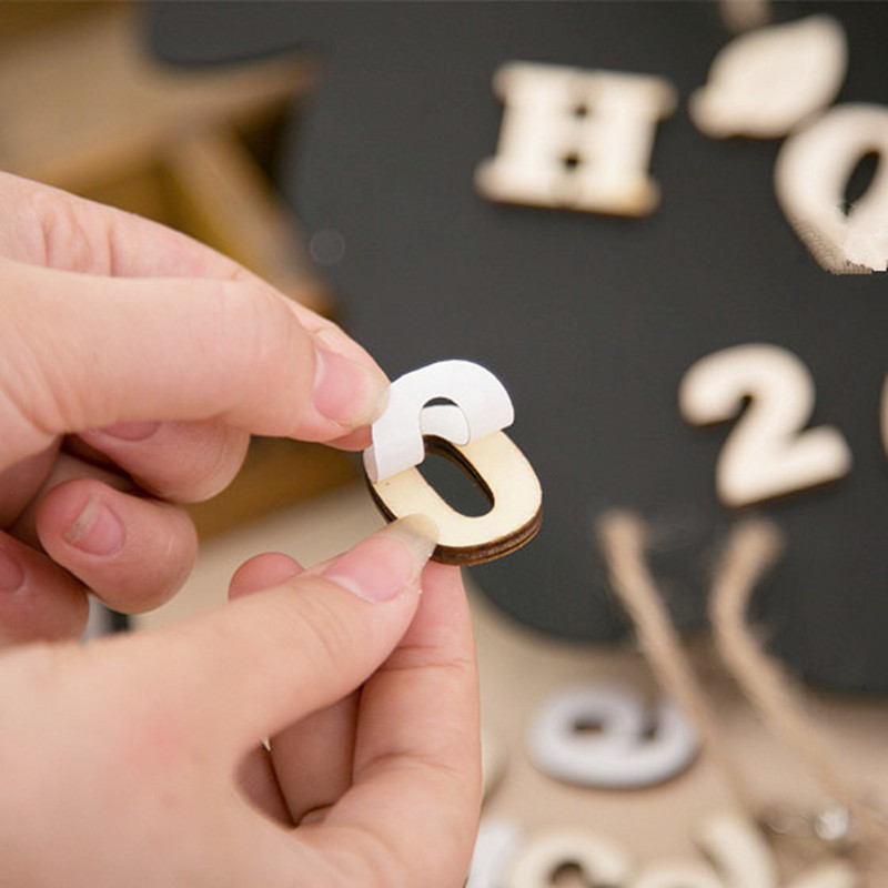 Self-sticking Wooden 0-9 Numbe - Embellishments For Scrapbooking ulasan dan harga