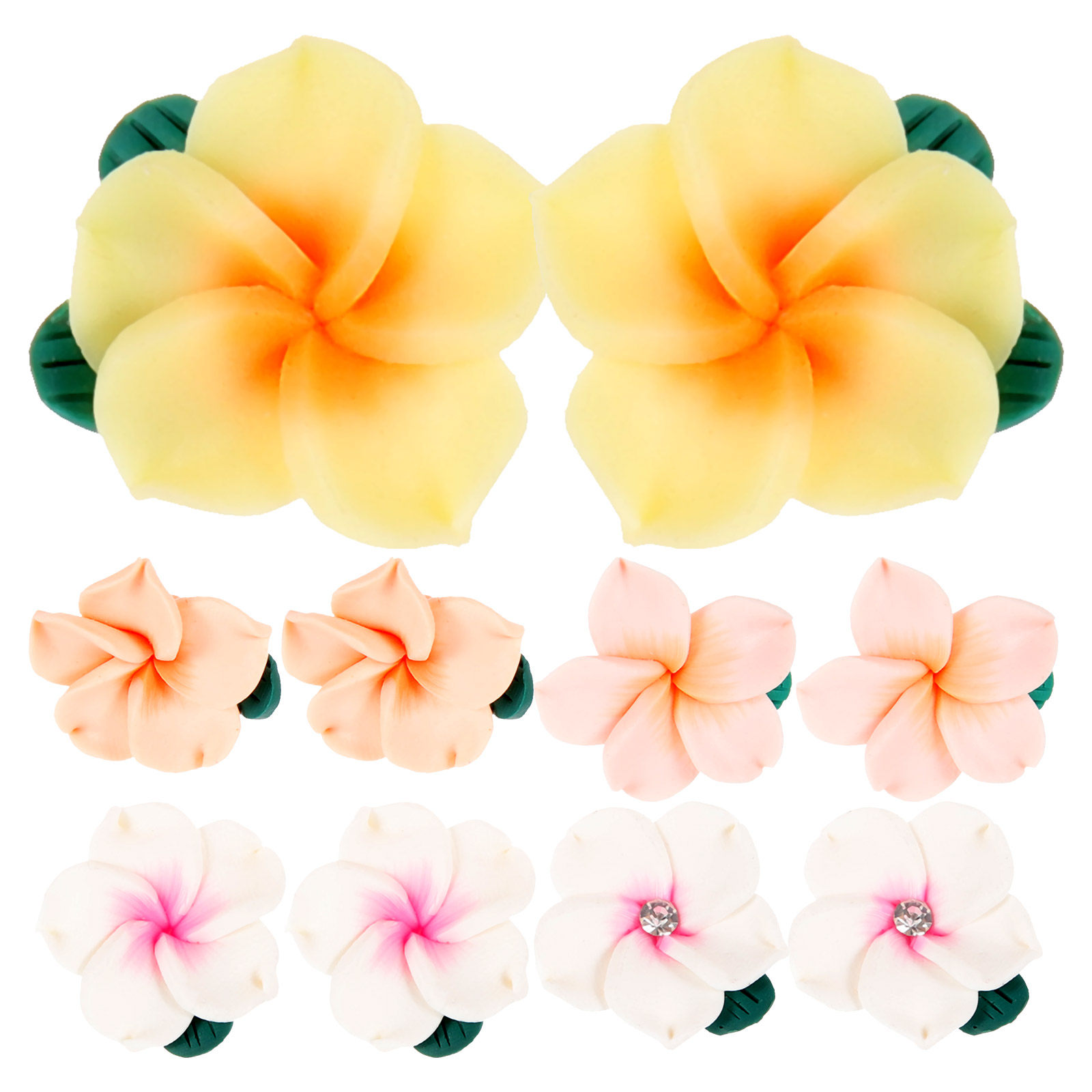10Pcs Soft Polymer Clay Flower - Craft Embellishments ulasan dan harga