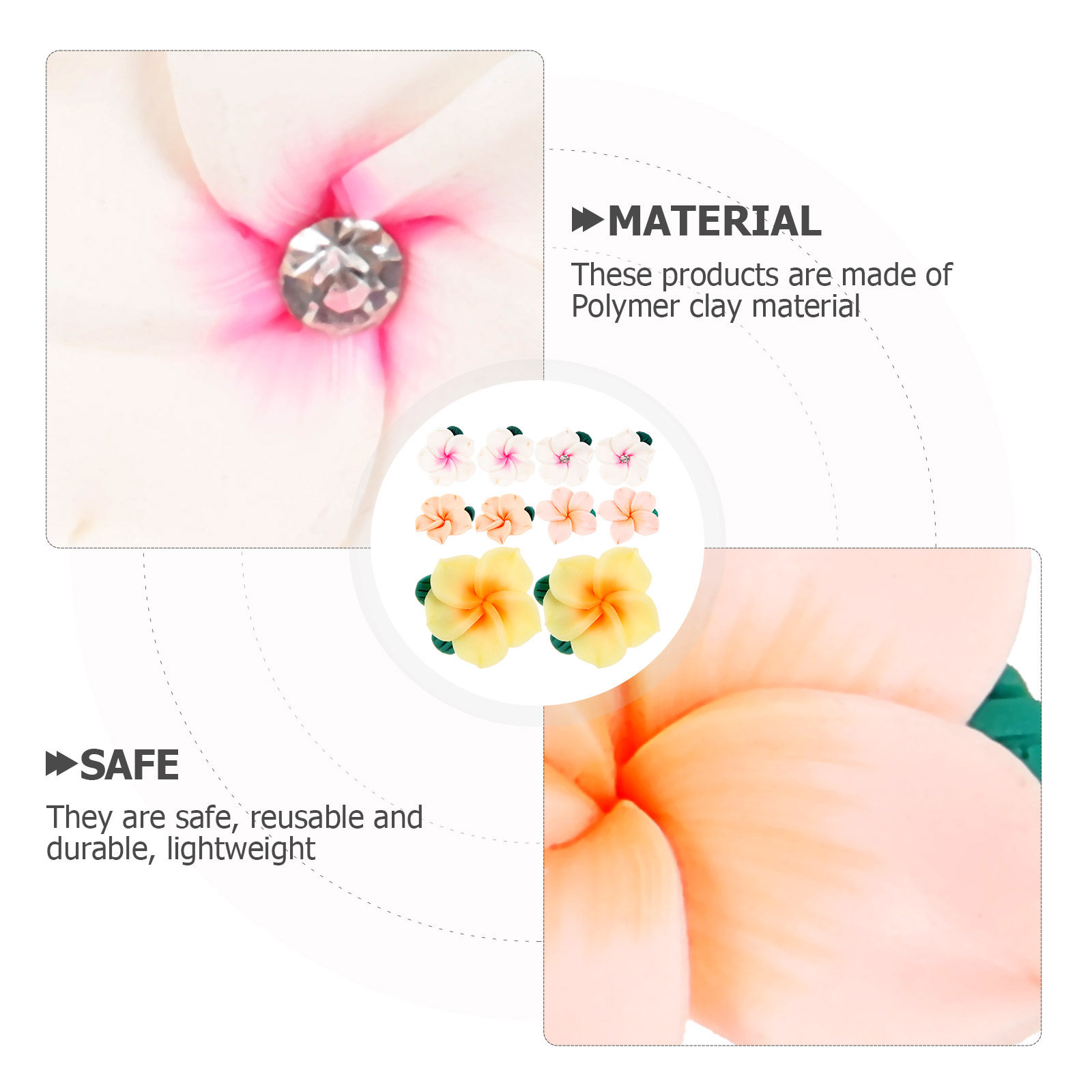 10Pcs Soft Polymer Clay Flower - Craft Embellishments ulasan dan harga
