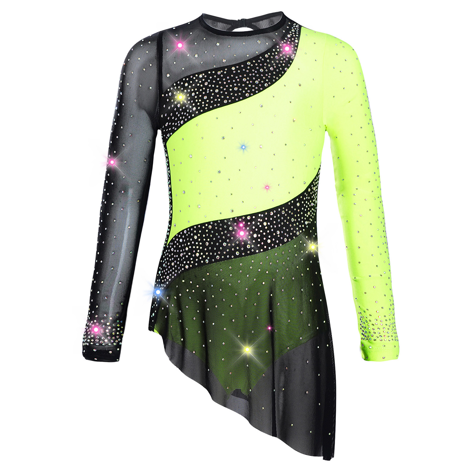 Kids Girls Ballet Leotard Dres - Rhinestone Banding Trim ulasan dan harga