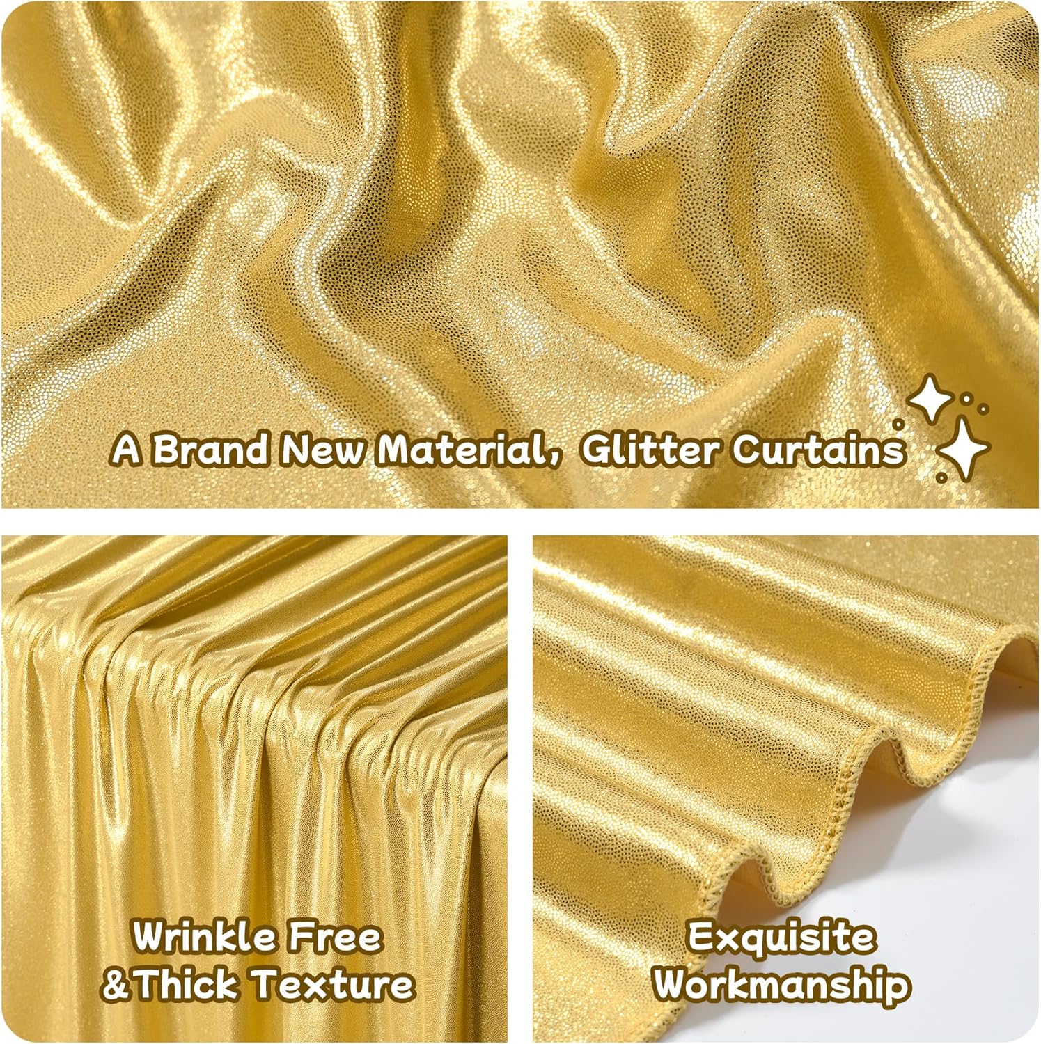 2.3x7FT Wrinkle Free Glitter 1 - Sequin Fabric Panel ulasan dan harga