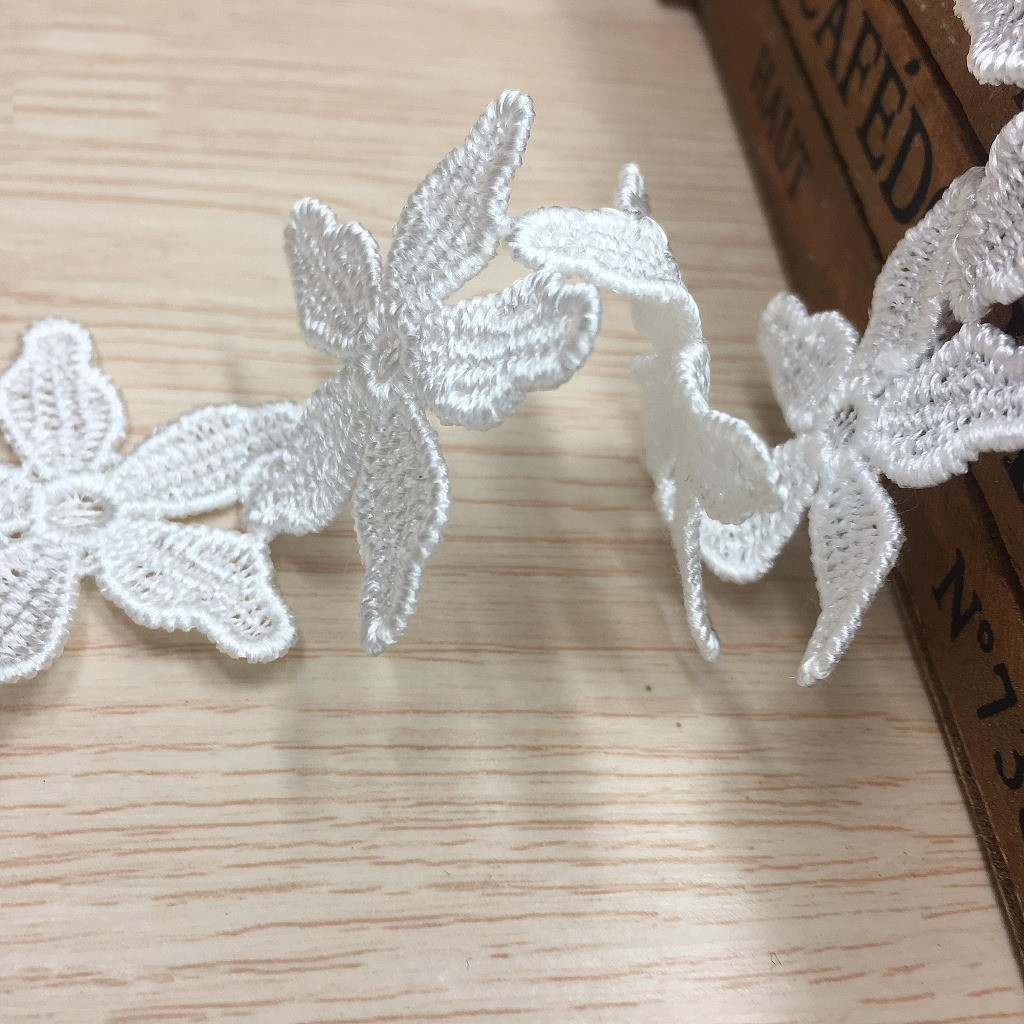 Embroidered Five-leaf Flower O - Lace Ribbon Trim ulasan dan harga