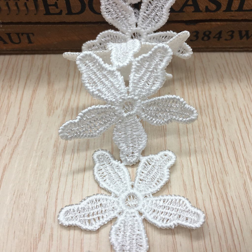 Embroidered Five-leaf Flower O - Lace Ribbon Trim ulasan dan harga
