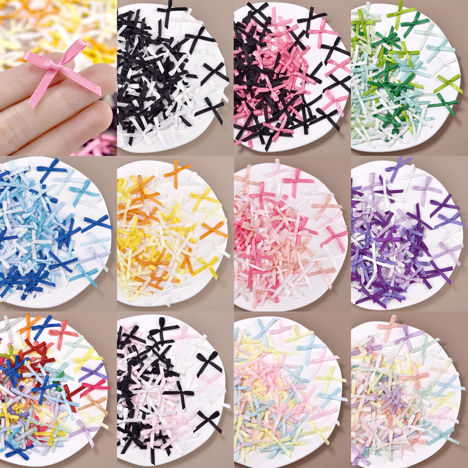 100Pcs 3mm Ribbons Mini Satin  - Embellishments For Scrapbooking ulasan dan harga