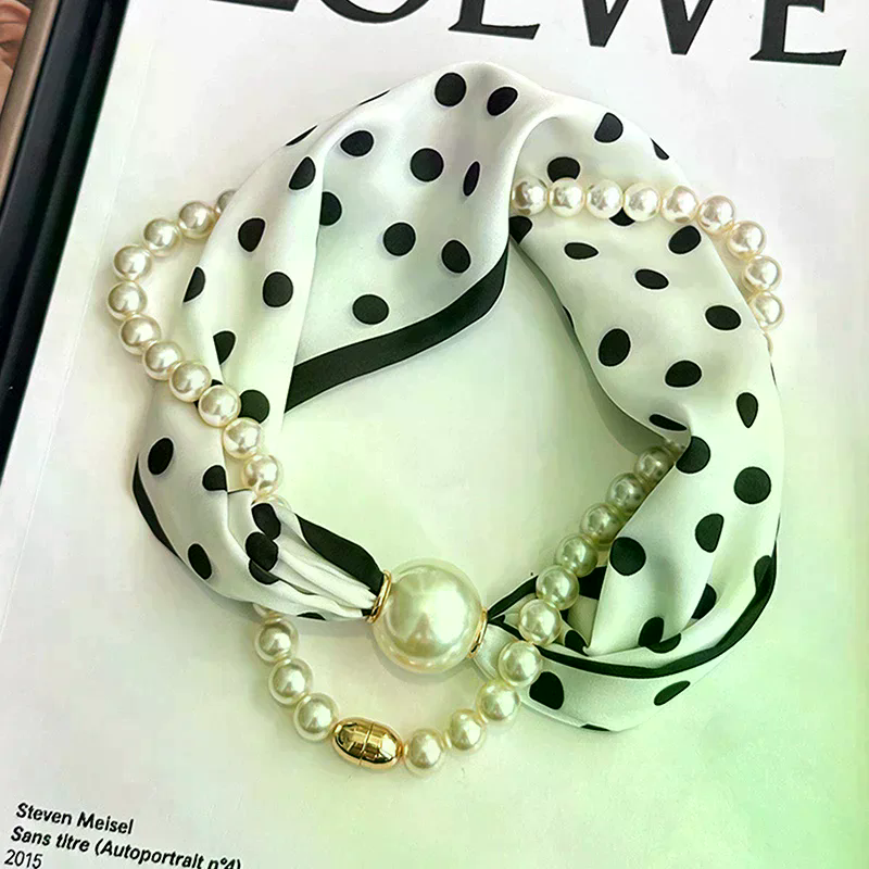 Magnetic Narrow Elegant Satins - Pearl Trim Chain ulasan dan harga