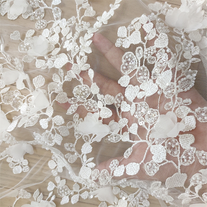 Ivory 3D Floral Hand Beaded La - Craft Embellishments ulasan dan harga