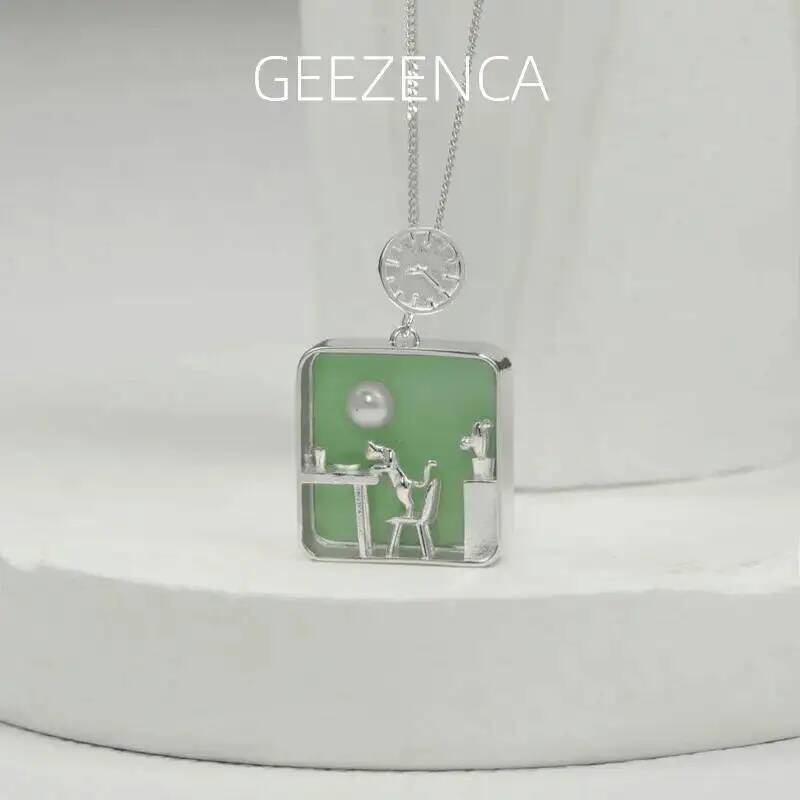 GEEZENCA 925 Sterling Silver G - Pearl Trim Chain ulasan dan harga