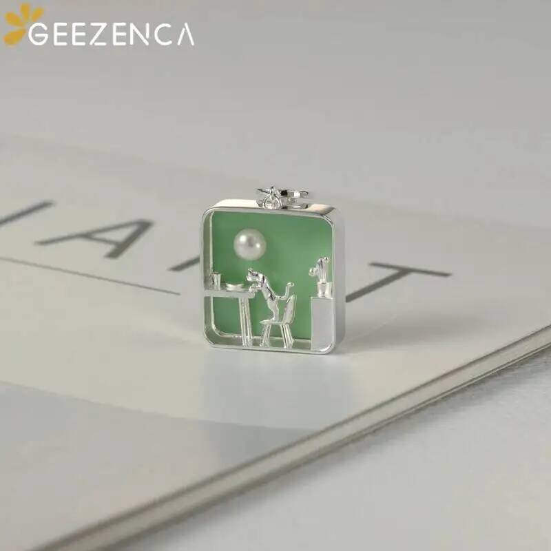 GEEZENCA 925 Sterling Silver G - Pearl Trim Chain ulasan dan harga
