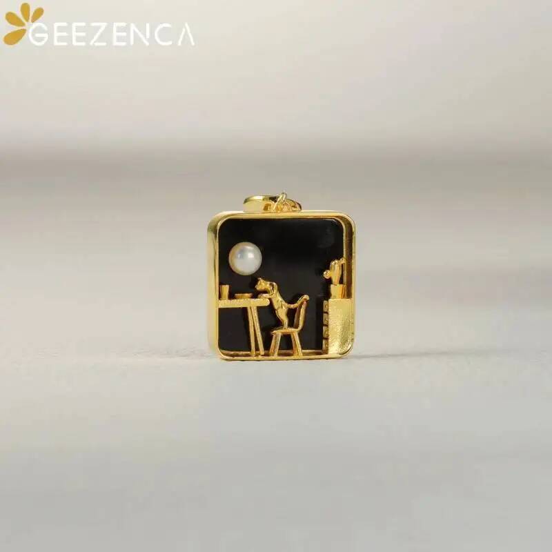 GEEZENCA 925 Sterling Silver G - Pearl Trim Chain ulasan dan harga