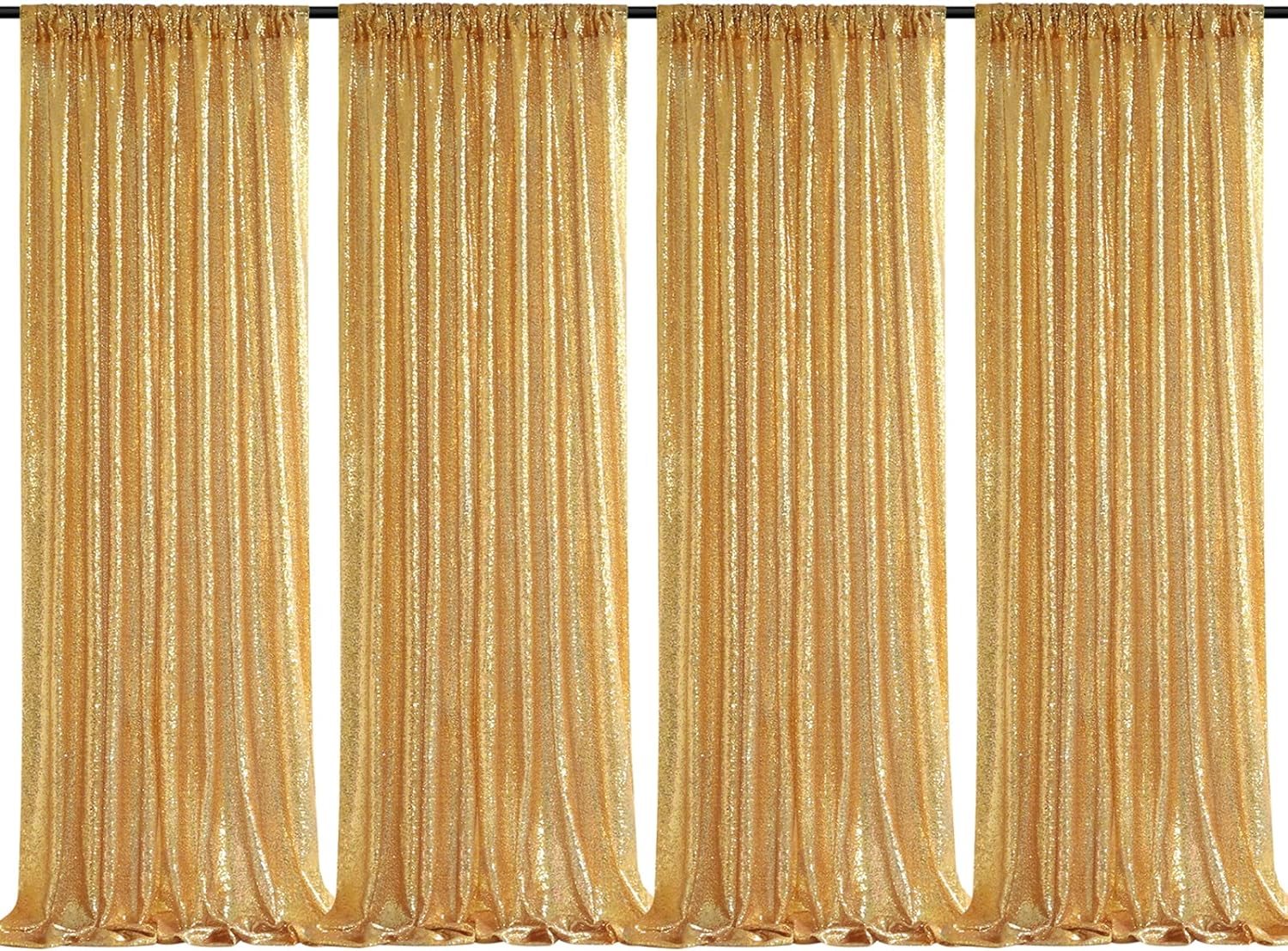 2×8FT-4PCS Gold Sequin Backdro - Sequin Fabric Panel ulasan dan harga