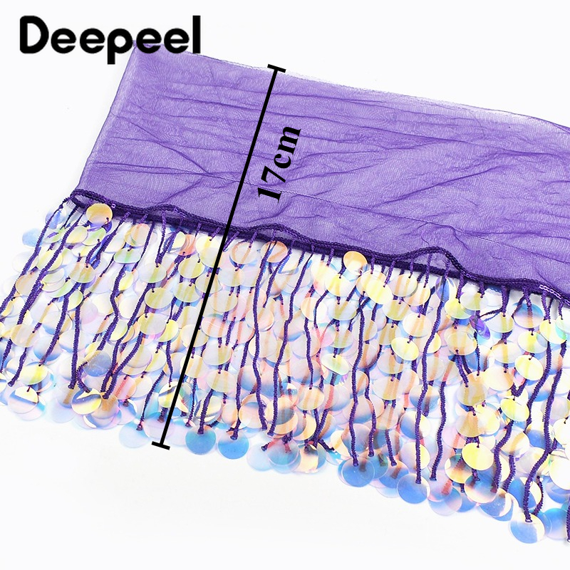 3Yards 17cm Beaded Sequins Tas - Beaded Trim Fringe ulasan dan harga