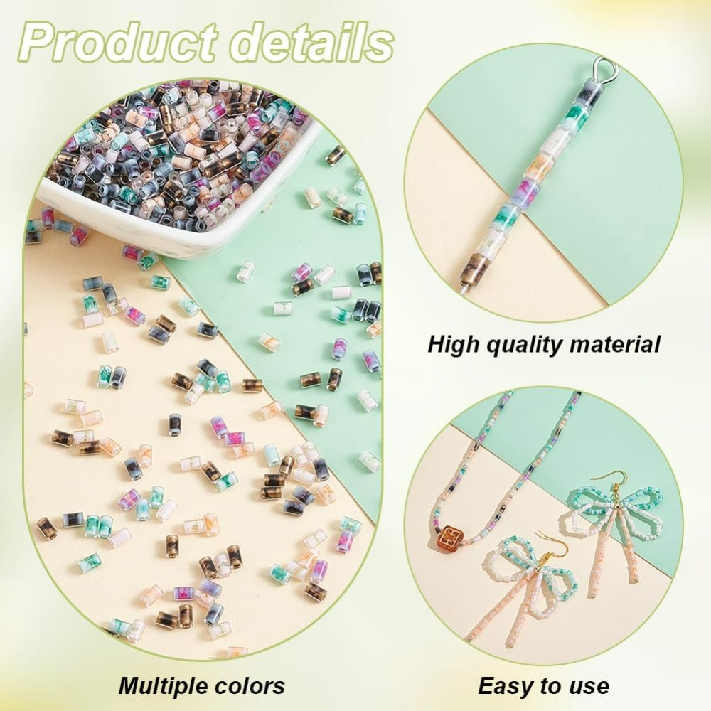 720pcs 6 Colors Tube Beads 24g - Embroidery Craft ulasan dan harga