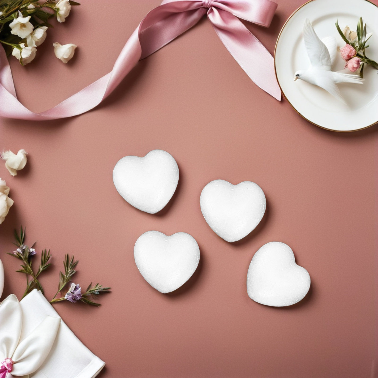 20Pcs Blank Heart Foam Balls L - Craft Embellishments ulasan dan harga