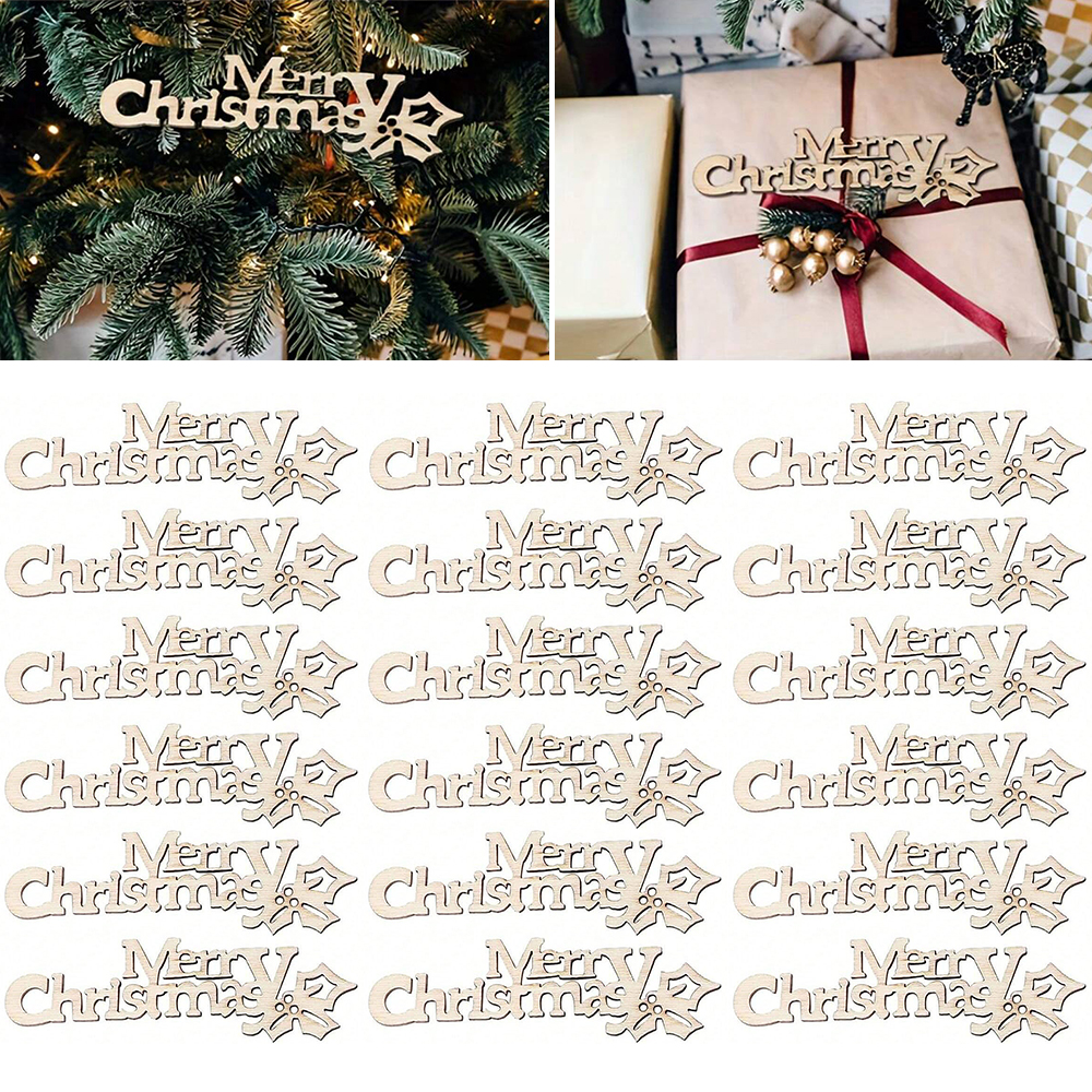 10/20/100Pcs Merry Christmas W - Embellishments For Scrapbooking ulasan dan harga