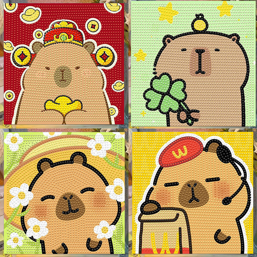 Cartoon Capibala Crystal Diamo - Embroidery Embellishments ulasan dan harga