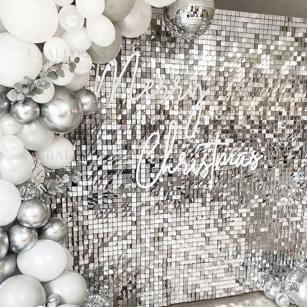 Silver Sequin Wall Backdrop Pa - Sequin Fabric Panel ulasan dan harga