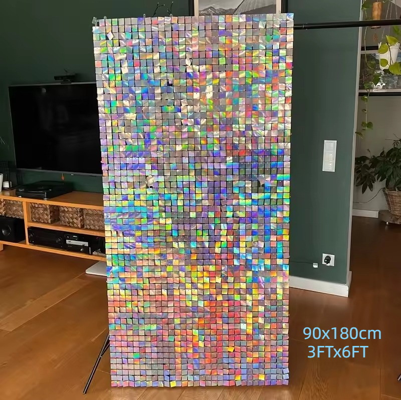 90x180cm Shimmer Wall Backdrop - Sequin Fabric Panel ulasan dan harga