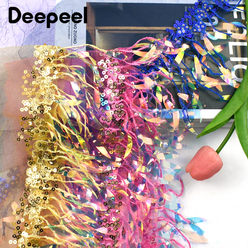 2/5/10Yards 15cm Sequins Bead  - Beaded Trim Fringe ulasan dan harga