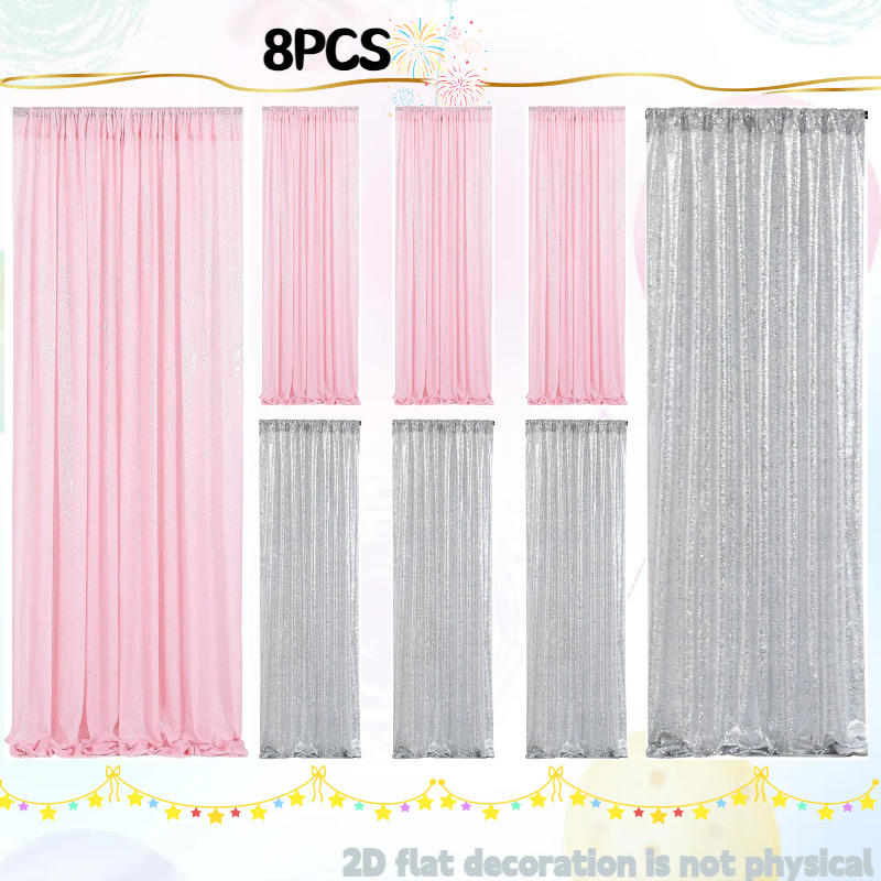 Pink&Silver Sequin Backdrop 2f - Sequin Fabric Panel ulasan dan harga
