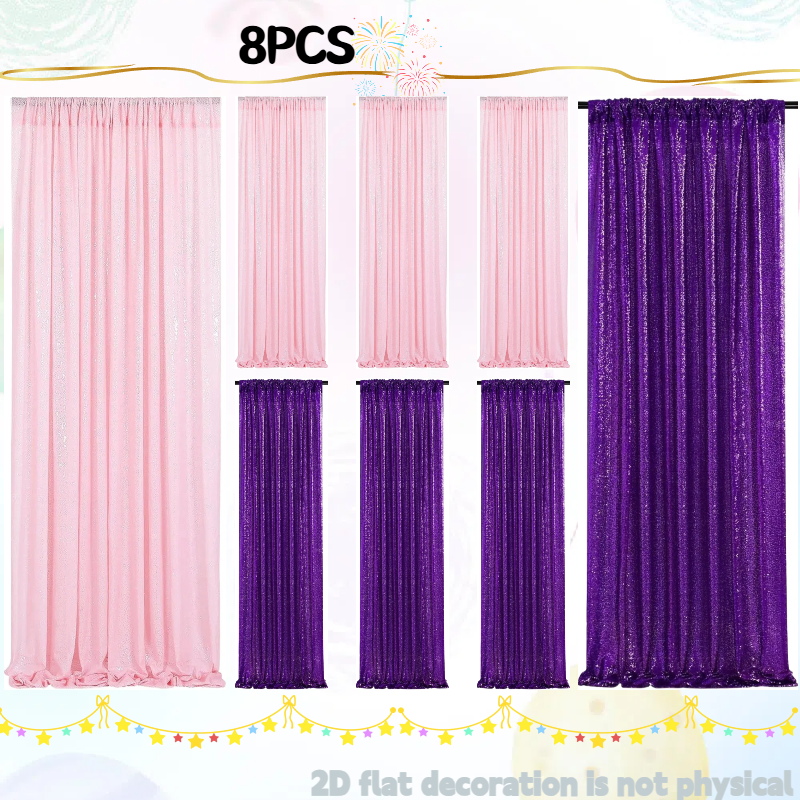 Pink&Silver Sequin Backdrop 2f - Sequin Fabric Panel ulasan dan harga