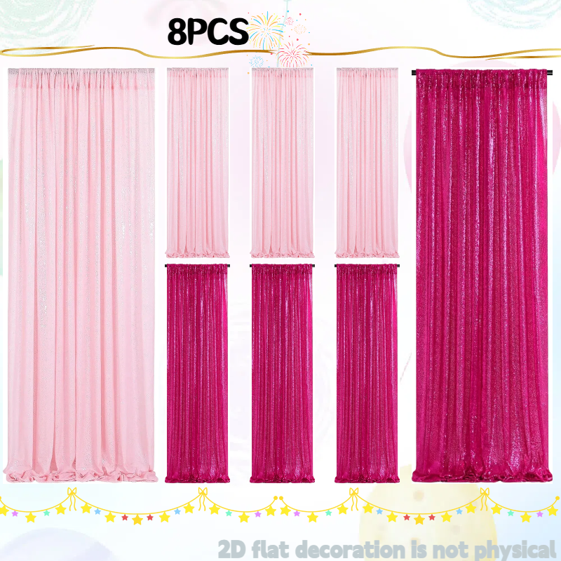 Pink&Silver Sequin Backdrop 2f - Sequin Fabric Panel ulasan dan harga